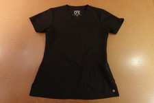 Barco One Womens Size Small Black 5106 Pulse Sporty V-Neck Scrub Top