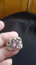 silver and amethyst ring size 6.5 women
