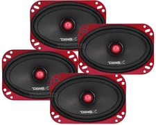 4x DS18 PRO-X46.4BM 4x6" Mid-Range Speakers 800W 4-ohm Car Midrange Loudspeakers
