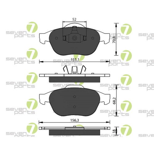 Plaquettes de frein Seven Parts SVP21730 pour rouler en toute sécurité sous la pluie en Renault