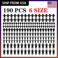 190x Bumper Clips Rivet Fender Trim Car Auto Push Pin Fastener Panel Retainer