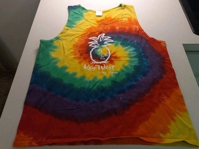 Mens - Key West Salty Vibes - Tie Dye Tank Top Size L