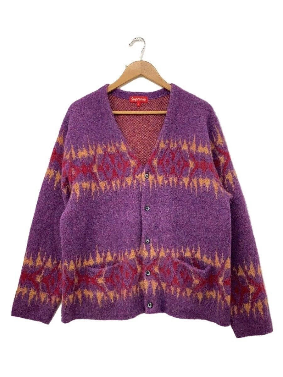 Cardigan Supreme 22AW rayure abstraite L nylon violet occasion