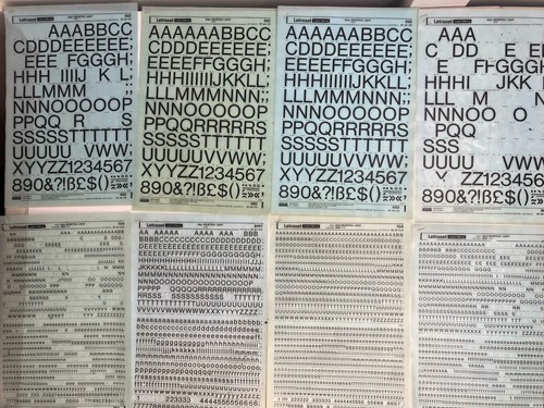 Letraset HELVETICA Variations- Letters & Numbers ~ 14pt-120pt ~ 43 Sheets