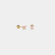 Tiny Small Butterfly Birthstone Stud Earrings in 925 Sterling Silver