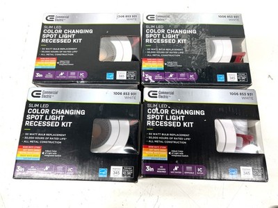 4PK Commercial Electric Spot LED 3in Adj Color Temp Canless Recessed Light*MARKS