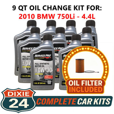 Fits: 2010 BMW 750Li 4.4L 6,000 Mile Synthetic Oil & Filter Kit (0W-30)