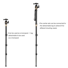 Adjustable Pro Tripod Monopod w/ Ball Head For DSLR Camera Travel Aluminum 60"