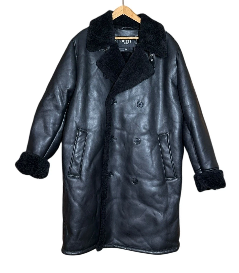 Leather Outer Shell Coats, Jackets & Vests Pea Coat for Men for