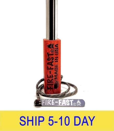 Fire-Fast Trekker. Best Emergency Waterproof Survival Fire Starter. Magnesium an