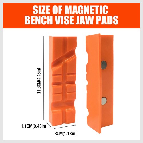 2pcs 4.5/6 inch Magnetic Soft Vise Jaws Pad Nylon Bench Vice Protection Strip - Picture 9 of 13