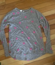 Gap Girls Multicolor Long Sleeve Pullover Sweater Pink Stars Size XXL 14-16