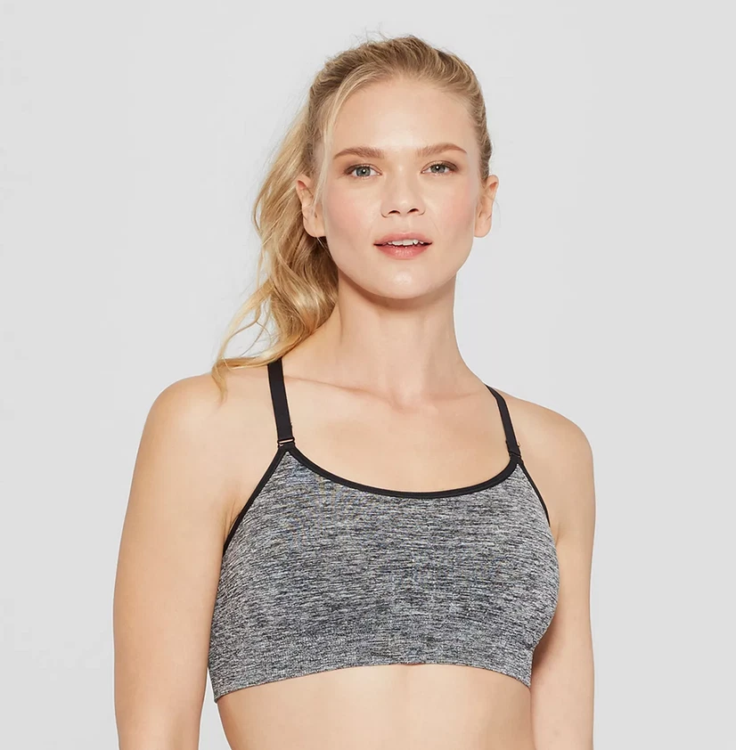 XS Women's Seamless Adjustable Cami Sports Bra - C9 Champion Gray size XS  #b13