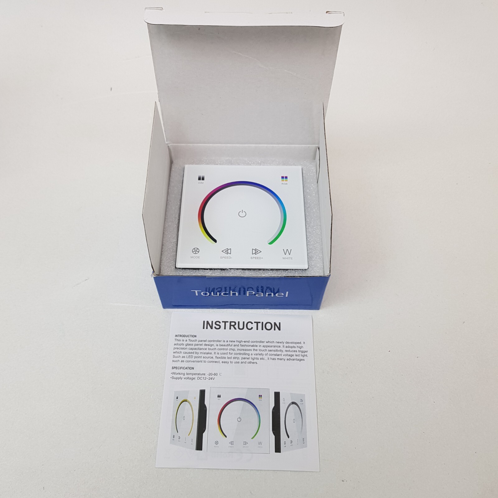 RGB Controller Glass Touch Panel Wall Switch Dimmer for LED Strip Light