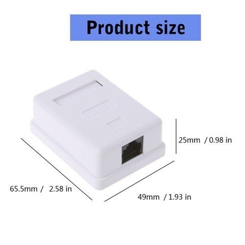 Cat5e RJ45 8P8C UTP Unshielded Single Port Desktop Mount Box Networking Module - Afbeelding 8 van 8