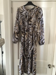 asda red animal print dress