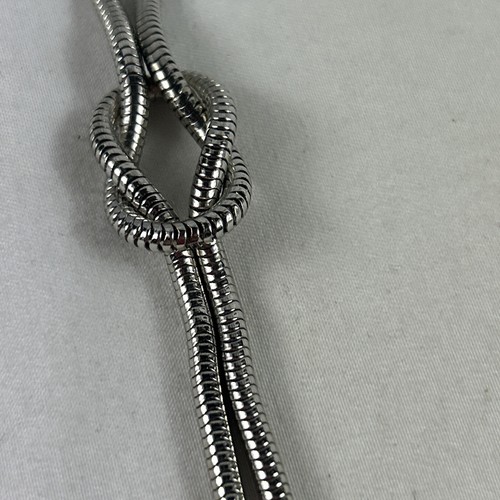 Slip Knot Necklace Silver Tone Rope Chain 30” Spring Ring Closure - 第 2/6 張圖片