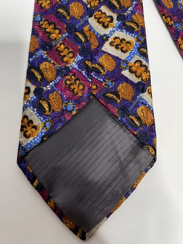 Ermenegildo Zegna Neck Tie Check Blue Red 100% Silk Made In Italy 58” X 3.75” - Picture 8 of 9