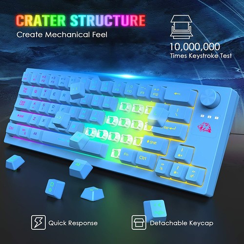 4000mAh Rechargeable Gaming Keyboard Mouse Set Wireless RGB LED 64 Keys For PC - Picture 10 of 22