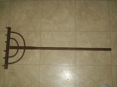 Primitive Antique Wooden Handmade Miniature Farm Rake | eBay