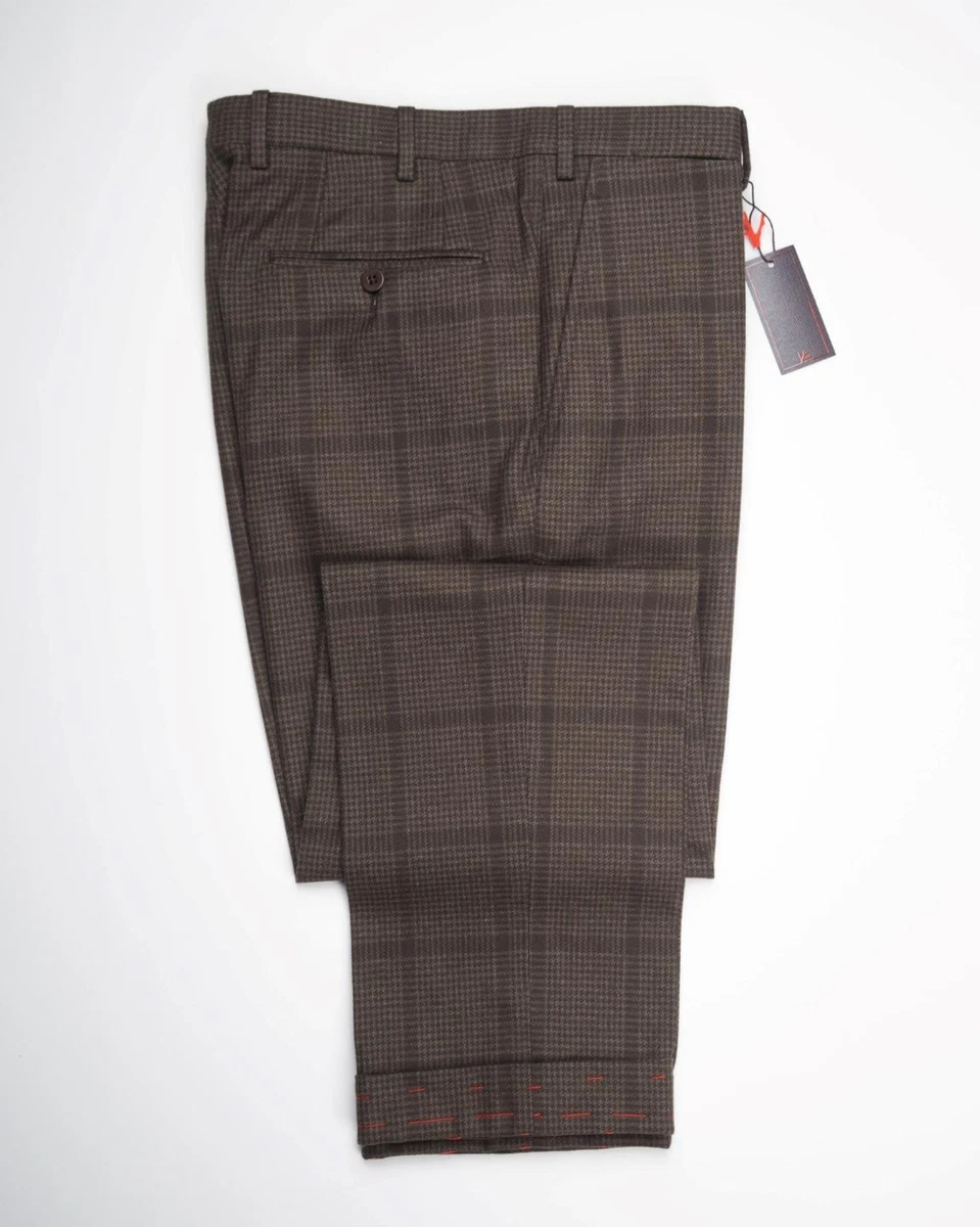 Wool mens plaid dress pants sales