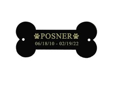 Custom Engraved Dog Name Plate, Large 6" Bone Shape Plate, Pet Memorial