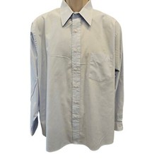 Arrow dover broadcloth size 17 easy care blue long sleeve button up dress shirt