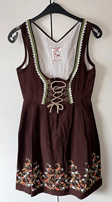 Damen Trachten Dirndl ärmellos Braun Stickerei Gr. 44 v. Chiemseer Dirndl - Bild 1 von 2
