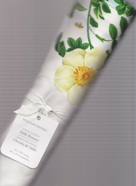 Williams Sonoma Spring Garden Floral Table Runner 18 X 108 Pottery