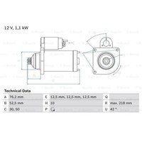 Bosch Anlasser Starter 1.1Kw FüR VW Golf VI V Audi A3 Sportback 0 986 020 240