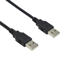 USB 2.0 High Speed Cable A-Male to A-Male Cord Black PC - 3ft, 6ft, 10ft, 15ft