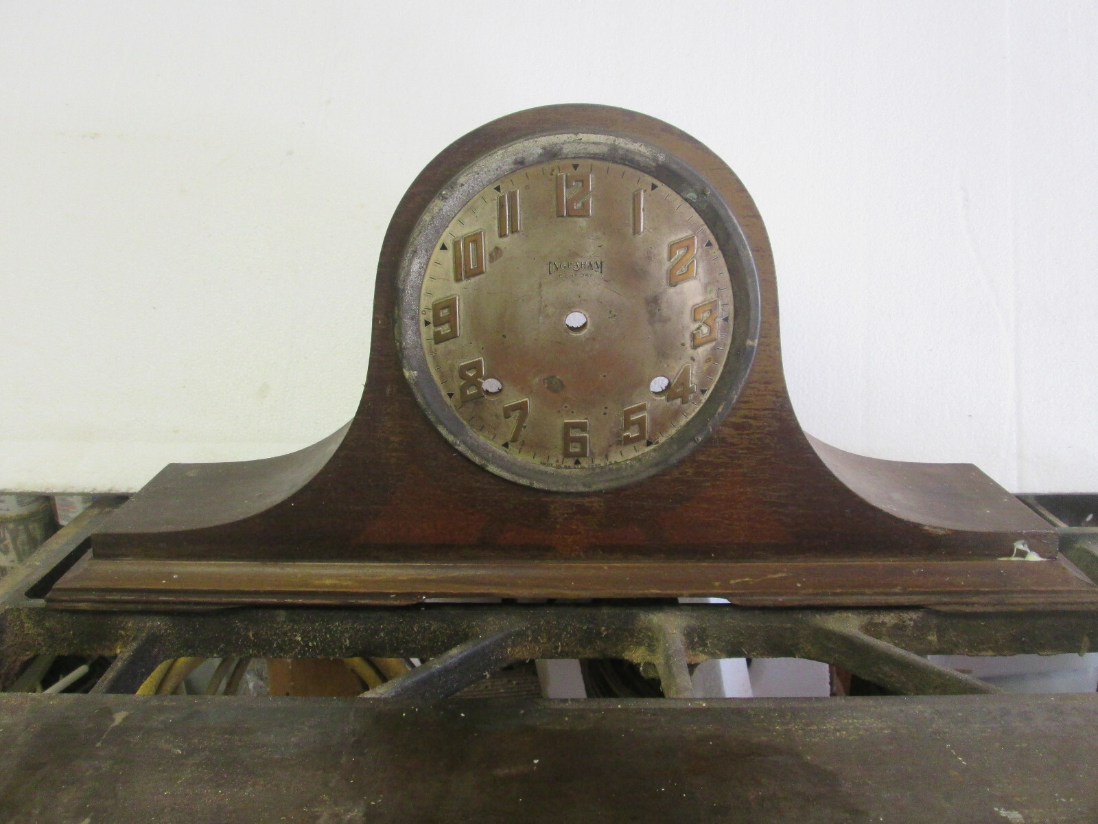 vintage Ingraham tambour mantle clock Housing for parts or repair you
