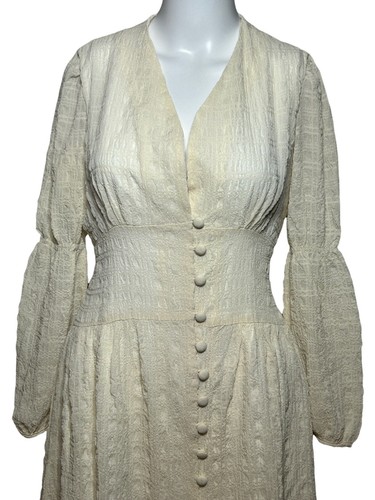 New Lolie Dress Women's Small Ivory Steampunk Button Closure Bohemian NEW - Picture 4 of 8