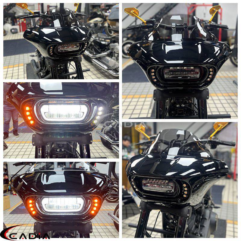 Front Fairing W/ LED Headlight Turn Signals Light For Harley Fat Bob FXFB FXFBS