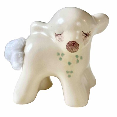 1950s RIO HONDO Mid Century Baby Lamb Cotton Ball Dispenser- CALIFORNIA POTTERY