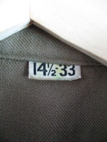 WWII 1940s vintage brown wool officer regulation uniform pocket shirt 14.5 33 - Picture 4 of 7