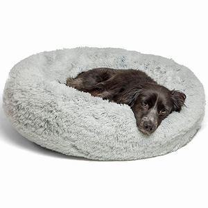 Détails Sur Coussin Apaisant Chien Chat Animaux Compagnie Rond Lit Panier Matelas Tapis