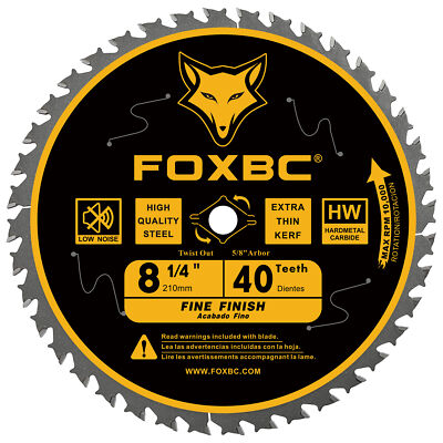 8-1/4 Inch Circular Saw Blade 40 Tooth, 60 Tooth for Wood Cutting - Two Pack