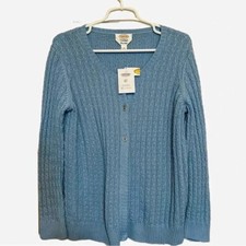Talbots Woman - Prima Cotton Periwinkle Blue 3 Button Cardigan Size X NWT
