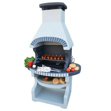 Massive masonry BBQ barbecue garden grill fireplace wood and charcoal cooking