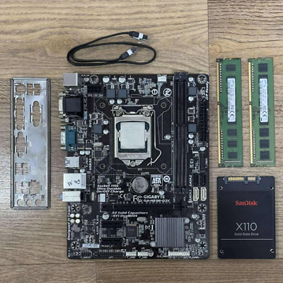 COMBO GIGABYTE GA-H81M-D2V Motherboard With i5-4th Gen CPU/ 8GB/ 128GB SSD