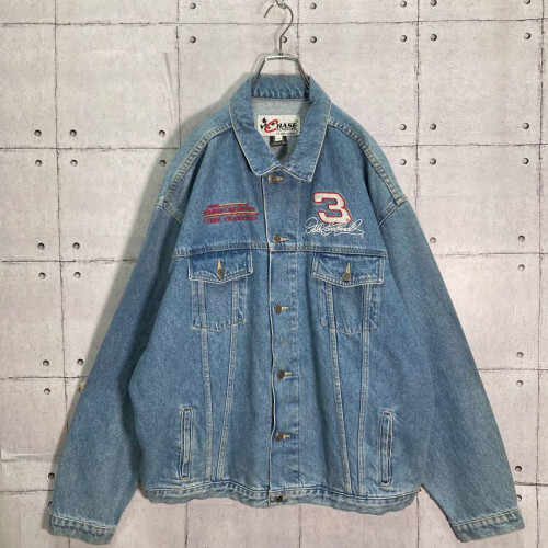 【希少】90s NASCAR レーシング デニムジャケット ライトブルー XXL Rare] 90s NASCAR Racing Denim Jacket Light Blue XXL limited