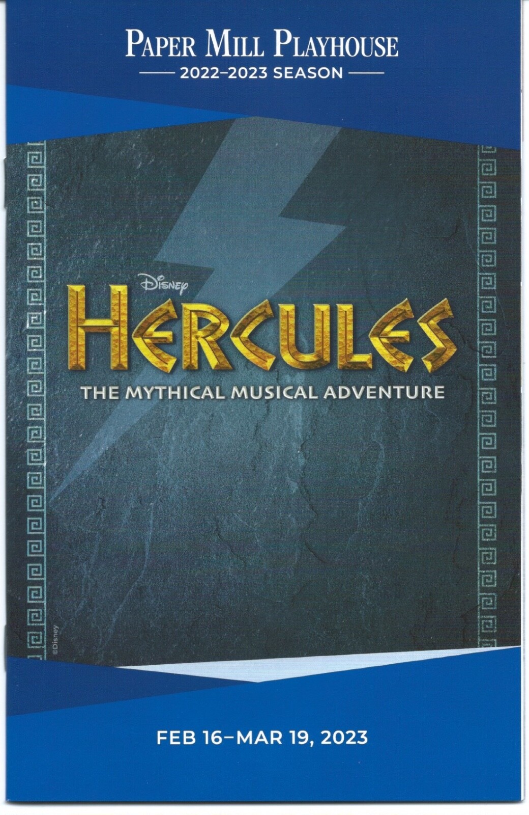 Disney's HERCULES Playbill Paper Mill Playhouse James Monroe Iglehart