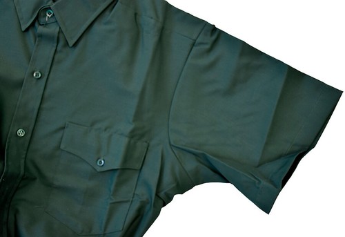 RIVERSIDE Vintage Green Uniform Work Shirt Men's 16.5" Short Sleeve Hunter Green - Picture 5 of 6