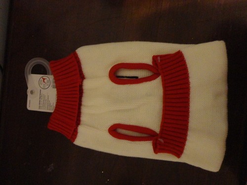 PET COZY WINTER DOG KNITTED SWEATER HO HO HOLIDAY RED AND WHITE SIZE M 10" - Picture 3 of 7