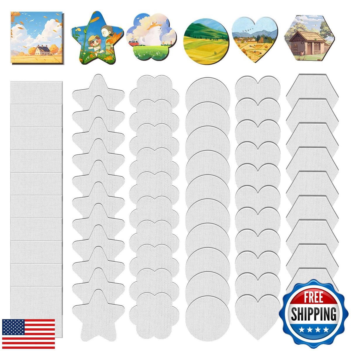 60 Pcs Magnetic Canvas Panel Mini Canvas Boards For Jamaica