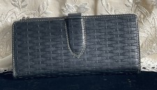 Vintage Black Leather Bifold Checkbook Holder Card ID Wallet