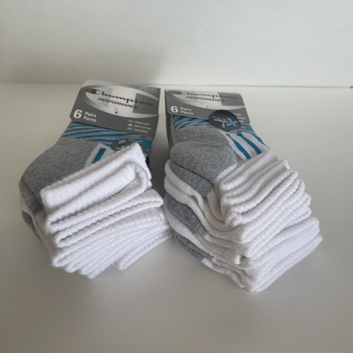 12 Paia Calze Champion Donna Doppia Asciugatura Performance Caviglia Blu e Bianco - Foto 8 di 14