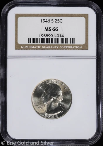 1946-S 25C Washington Quarter NGC MS 66 | Uncirculated UNC BU