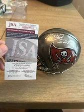 MIKE ALSTOTT SIGNED HELMET TAMPA BAY BUCCANEERS BUCS JSA SUPER BOWL 37 A TRAIN